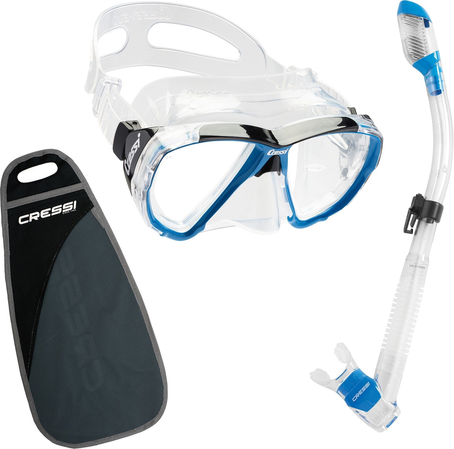 Set de gafas de buceo y snorkel de la marca Cressi